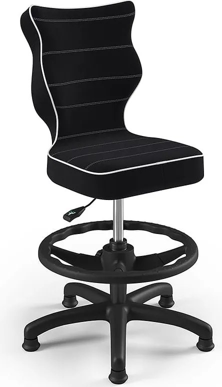Krzesło dziecięce do biurka Petit Black z podnóżkiem rozmiar 4 (133-159 cm)