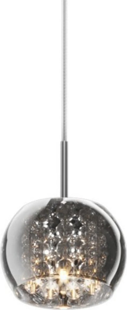 Lampa wisząca z dymionym kloszem i kryształkami Crystal 1A