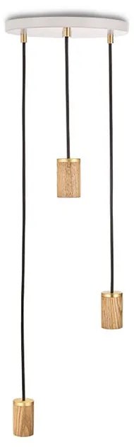 Biało-naturalna lampa wisząca ze ściemniaczem ø 25 cm – tala