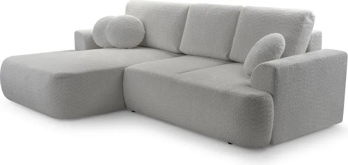 Narożnik VELO wolnostojący układ L strona Lewa z funkcją spania w tkaninie Coral 75