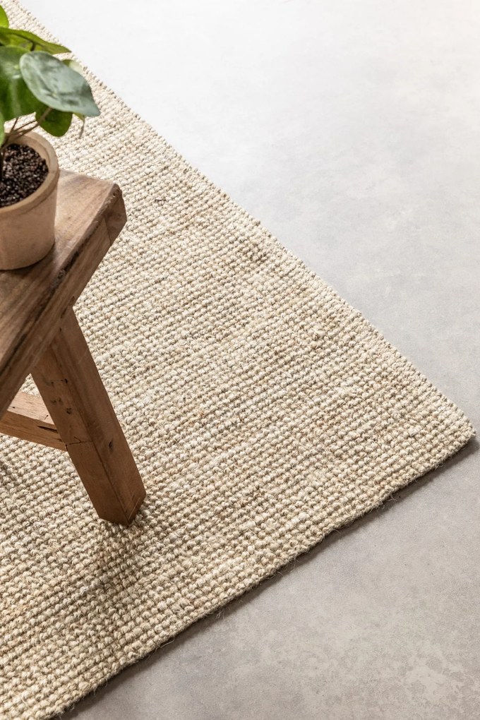 Dywan naturalny jutowy ręcznie tkany Boucle kremowy 80 cm x 150 cm