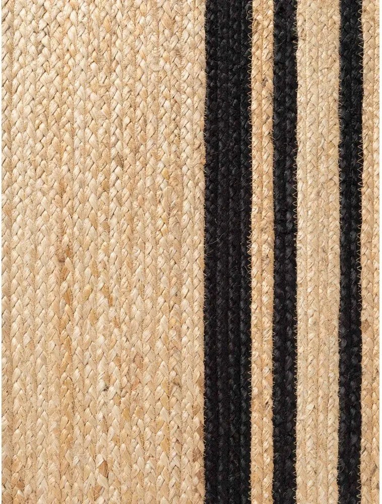 Czarno-naturalny ręcznie tkany dwustronny dywan z juty 120x170 cm Jutta – Hanse Home