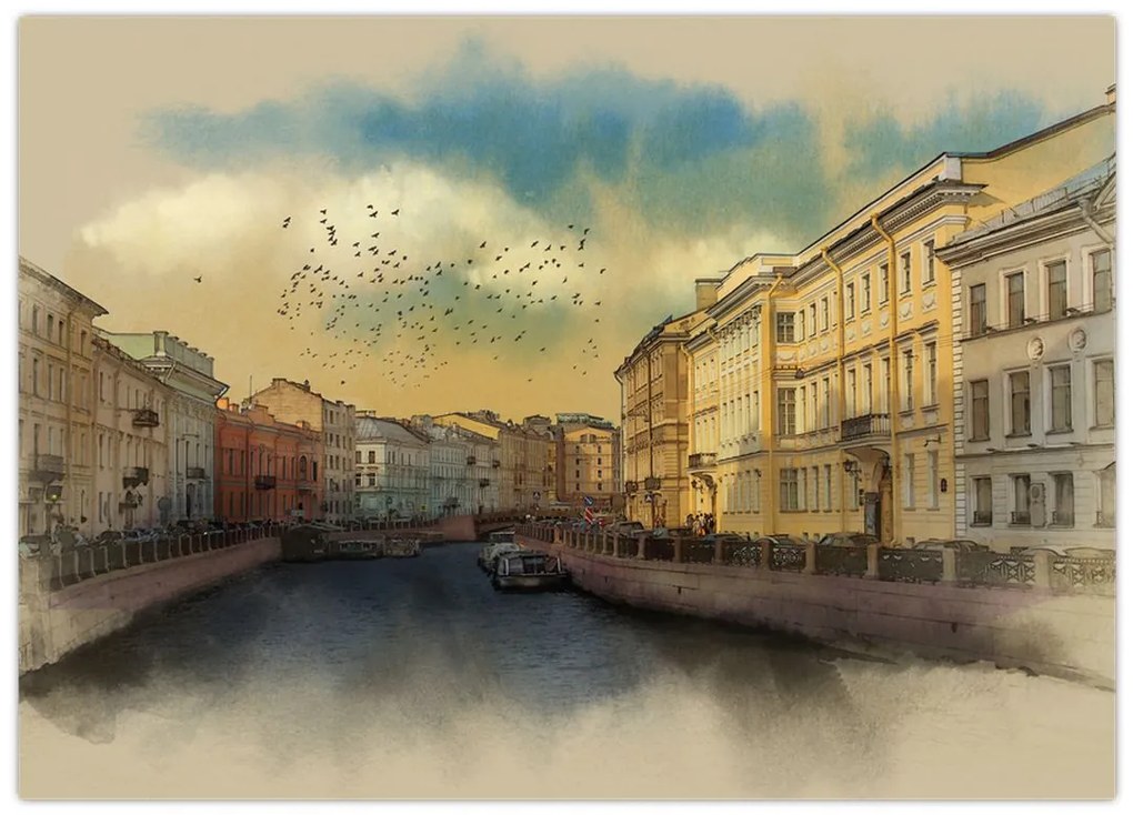 Obraz na szkle - Rzeka Mojka, Sankt Petersburg, Rosja (70x50 cm)