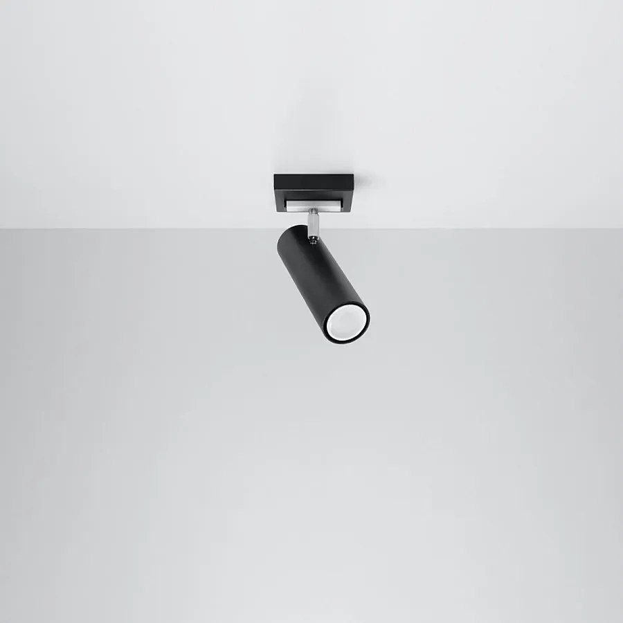 Plafony nowoczesny Invicta, stal - 1 źródło światła 4000K - L.8 x H.20 cm - czarny