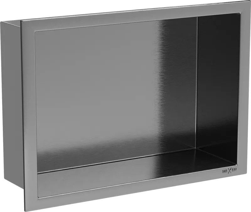 Mexen X-Wall-R półka wnękowa z kołnierzem 30 x 20 cm, gun gray szczotkowany - 19E0302010