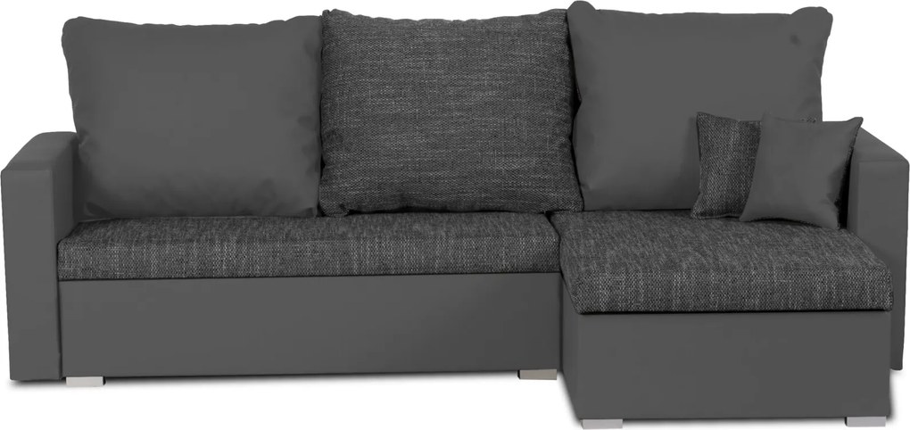 Narożnik z funkcją spania MADRIT Szary/Czarny