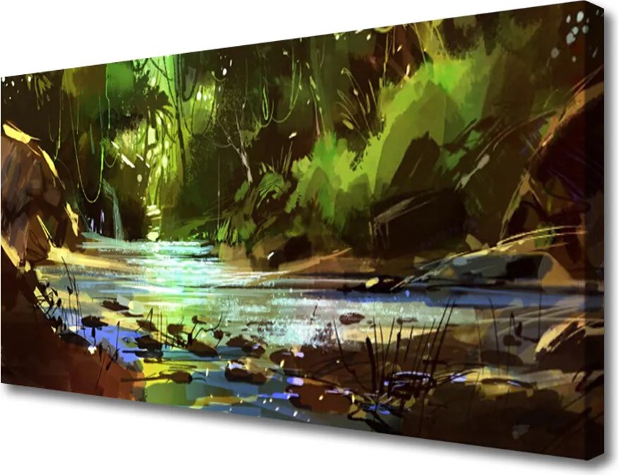 Obraz na płótnie Kryształowe Jezioro w Lesie