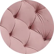 Fotel USZAK bujany tapicerowany z podłokietnikami, kolor Różowy tkanina MAGIC VELVET