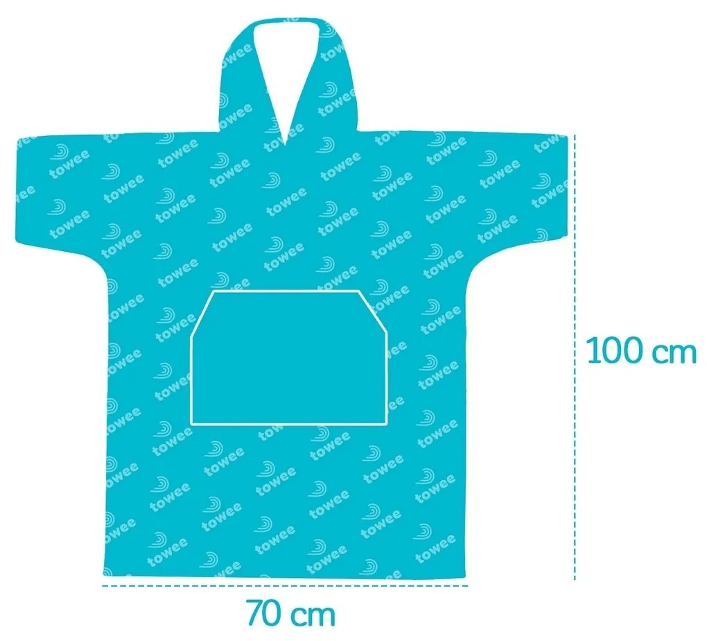 Towee Surf ponczo MONO czarny, 70 x 100 cm