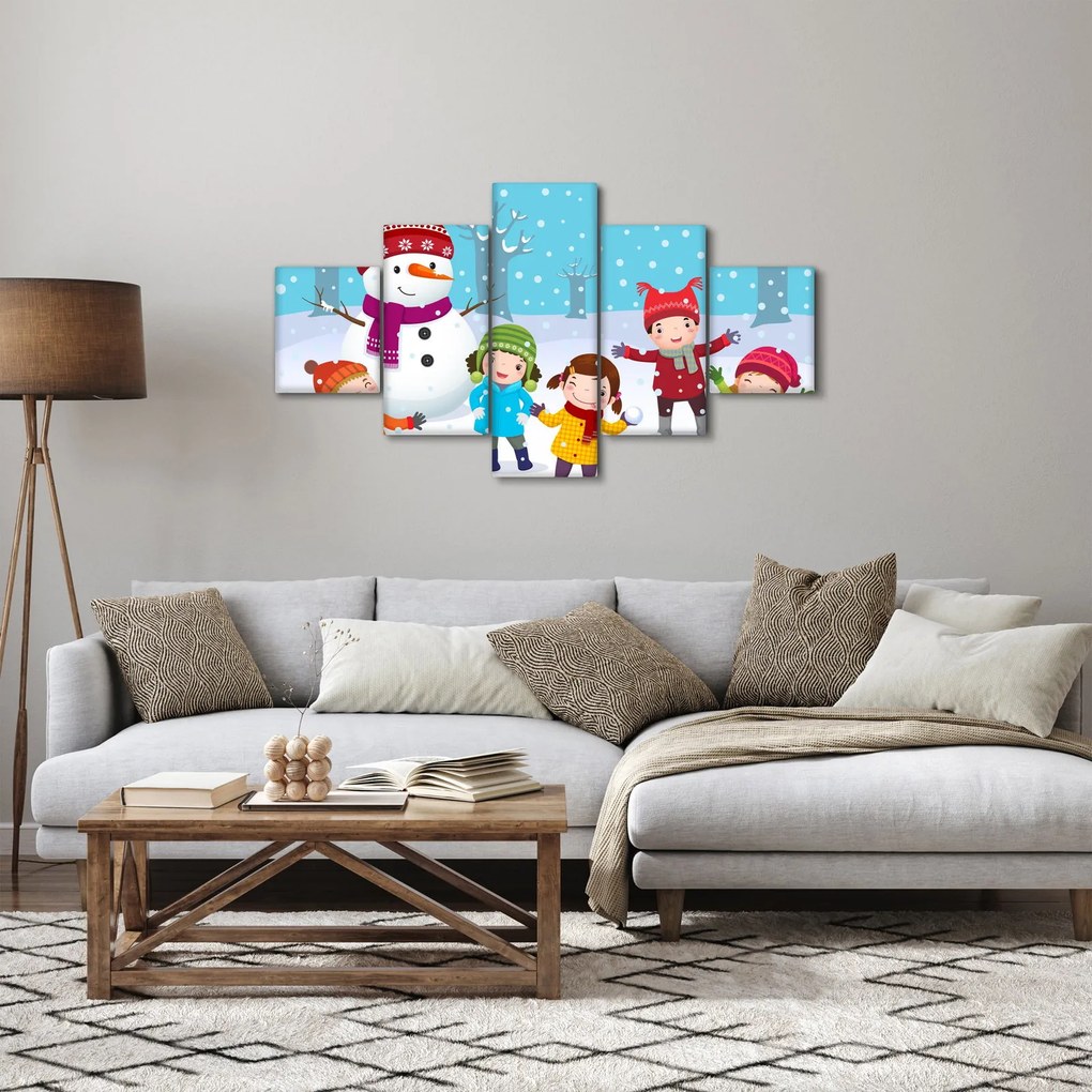 Obraz - Zimowe dziecięce zabawy (125x70 cm)