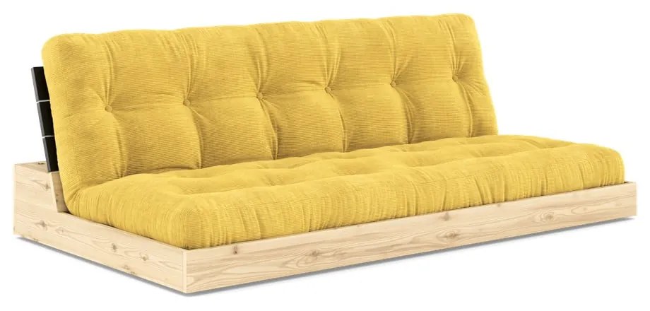 Żółta sztruksowa rozkładana sofa 196 cm Base – Karup Design