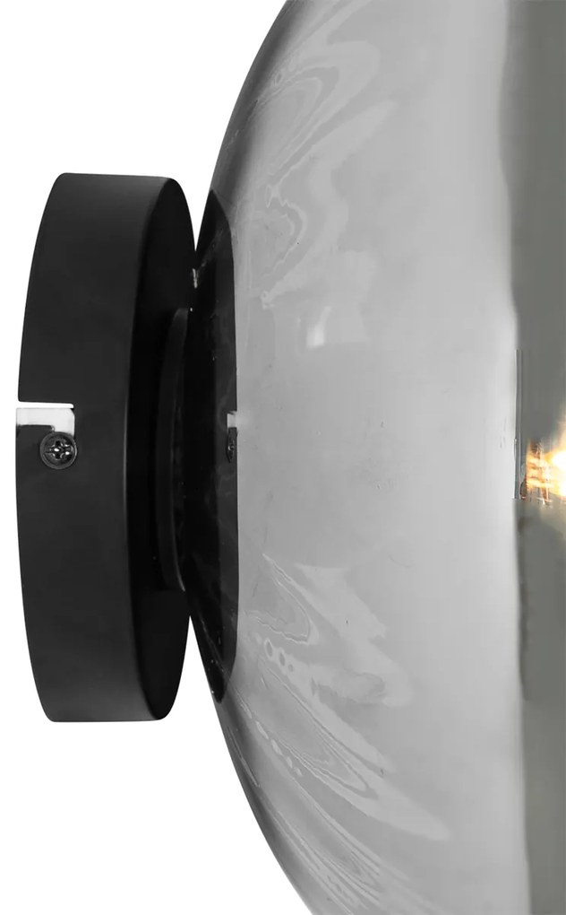 Lampa ścienna w stylu art deco czarna z przydymionym szkłem - Ayesha ArtDeco Oswietlenie wewnetrzne