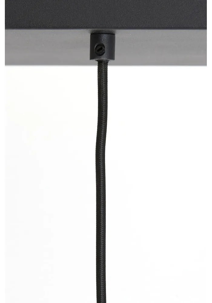 Czarna lampa sufitowa z szklanym kloszem 100x22 cm Lekar – Light & Living