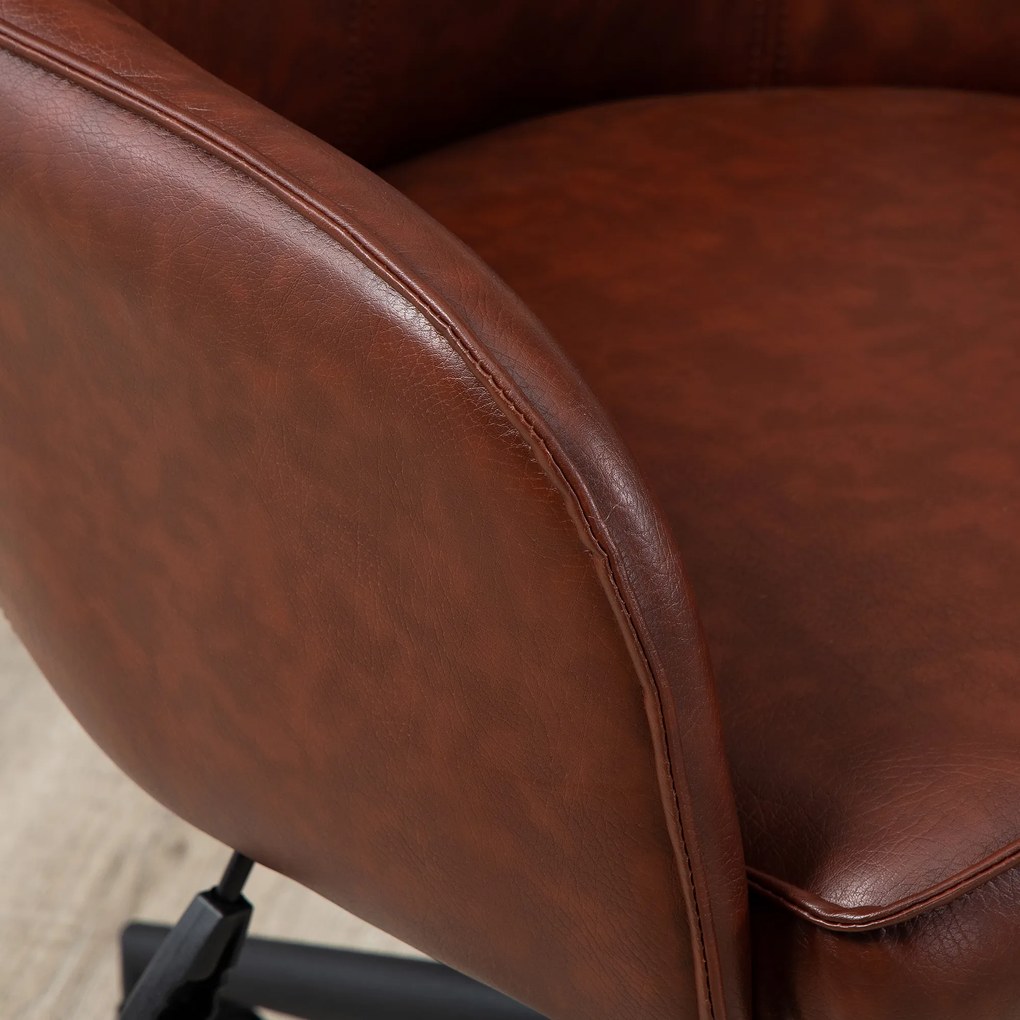 Vinsetto Krzesło biurowe ergonomiczne obrotowe z regulacją wysokości brązowe 58,5x62x91cm | Aosom PL