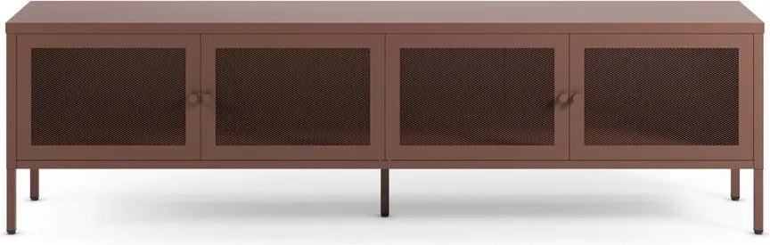 Bordowa metalowa szafka pod TV 160x50x35 cm Fayna – Marckeric