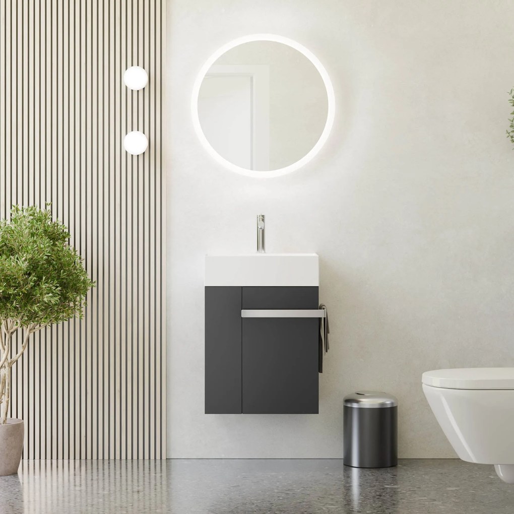 Gäste-WC Badmöbel-Set COMPACT 45 cm mit Waschbecken