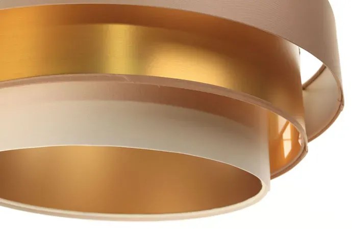 Beżowo-złota potrójna lampa wisząca glamour - S461 E1-D71