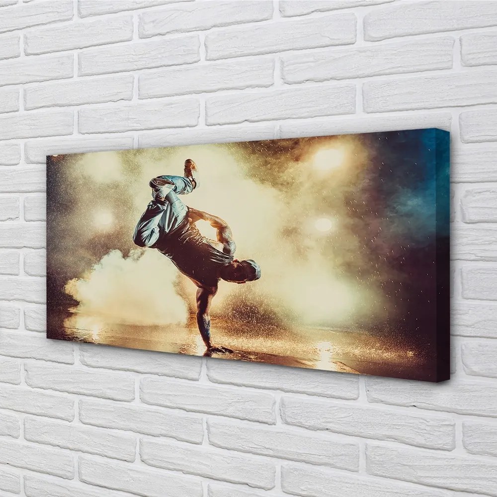 Duży obraz na płótnie Mężczyzna w Tańcu z Dymem