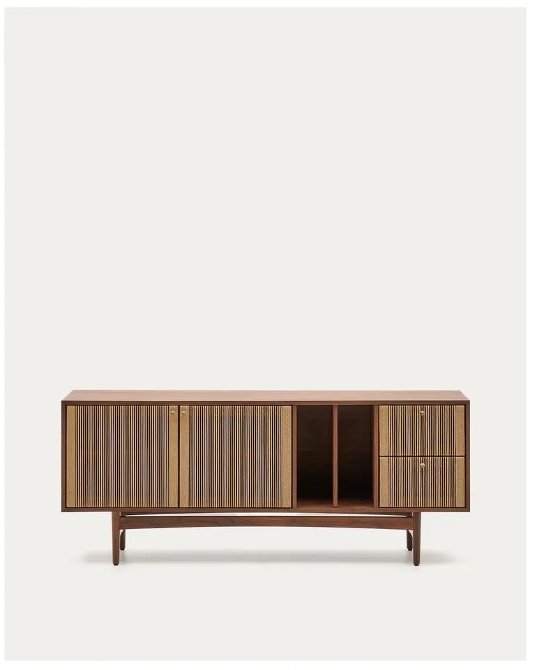 Brązowa niska komoda w dekorze orzecha 180x73 cm Elan – Kave Home
