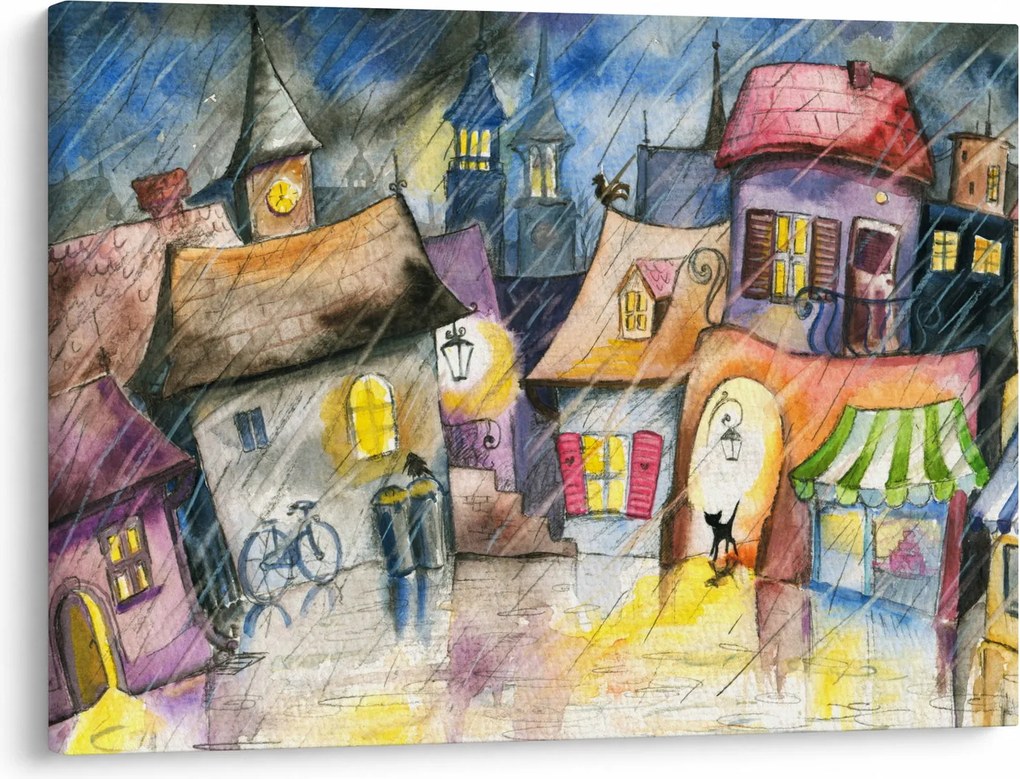 Obraz - Deszczowy wieczór (70x50 cm)