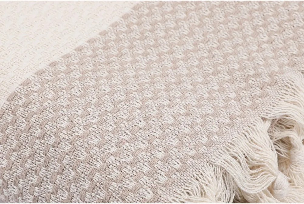 Beżowa bawełniana narzuta na łóżko dwuosobowe 230x200 cm Seritli – Mijolnir