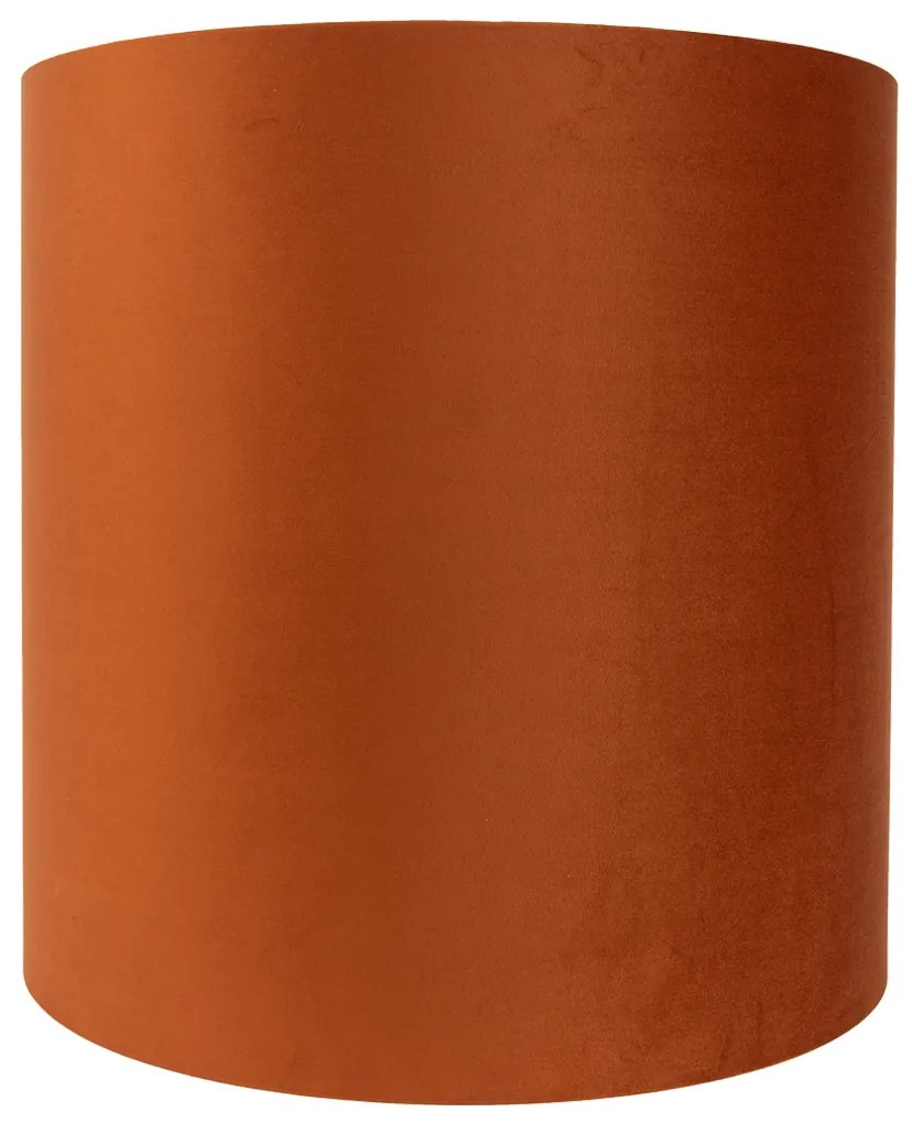 Pomarańczowy abażur z tkaniny ze złotym wnętrzem 40/40/40