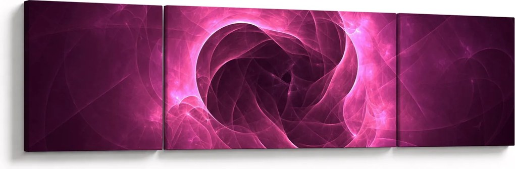 Obraz nowoczesnej różowej abstrakcji (170x50 cm)