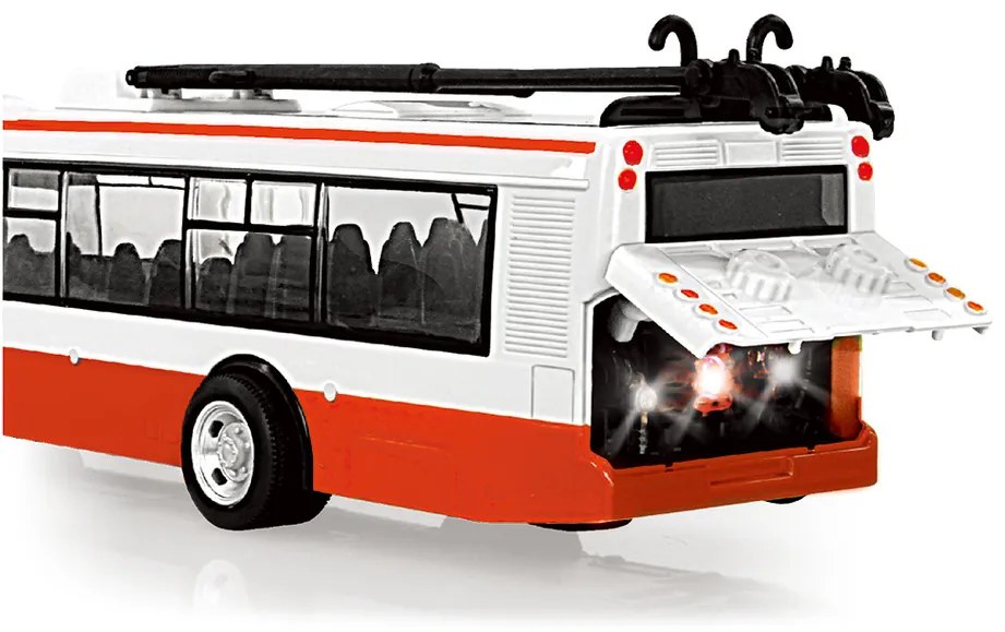 Trolejbus Rappa z dźwiękiem i światłem, 28 cm