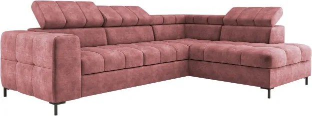 Narożnik PABLOS układ L strona Prawa w tkaninie CLOUD 63 regulowane zagłówki z funkcją spania