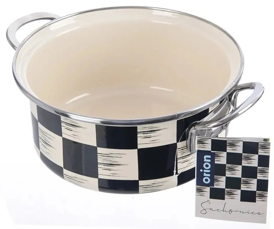 Orion Emaliowany rondel Szachownica Lem, 2,2 l,średnica 20 cm