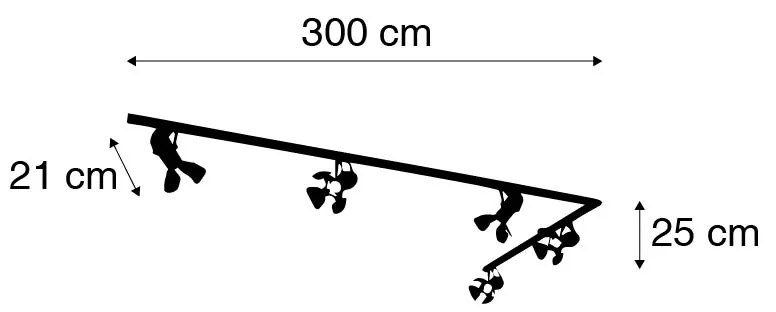 Inteligentny system szynowy czarny 5-świateł w tym Wifi GU10 - Movie