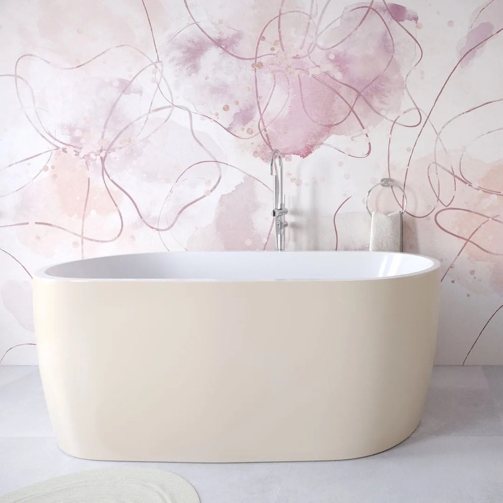 Wanna wolnostojąca owalna akrylowa biała 150 x 75 cm ELEGANT | Możliwa opcja Go Color : Wybierz swój kolor - biały