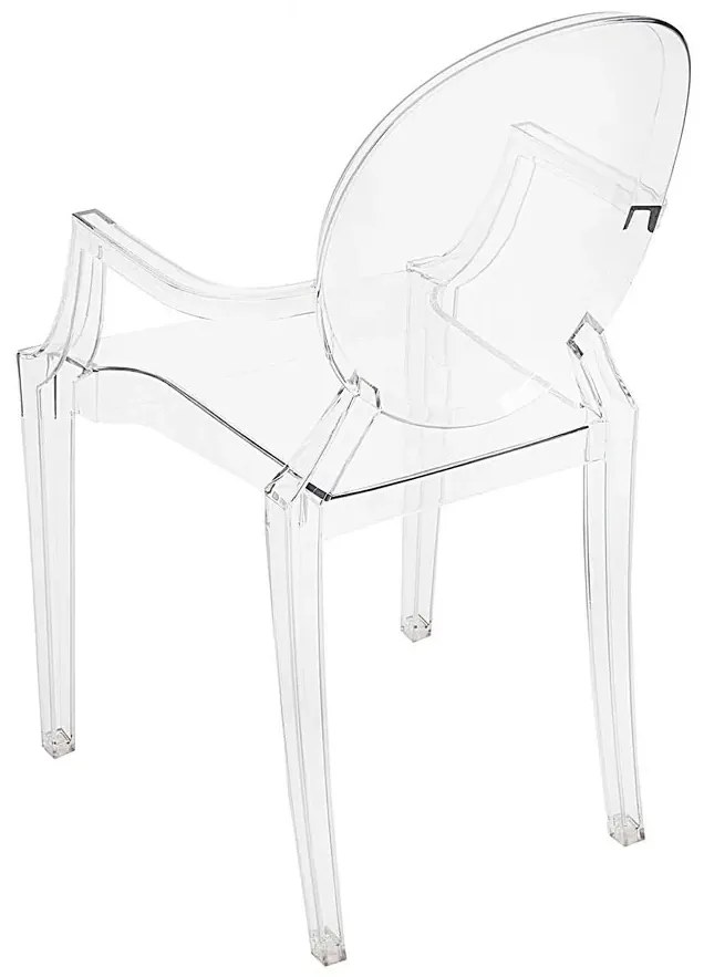 Transparentne krzesło ghost z podłokietnikami N7-E73
