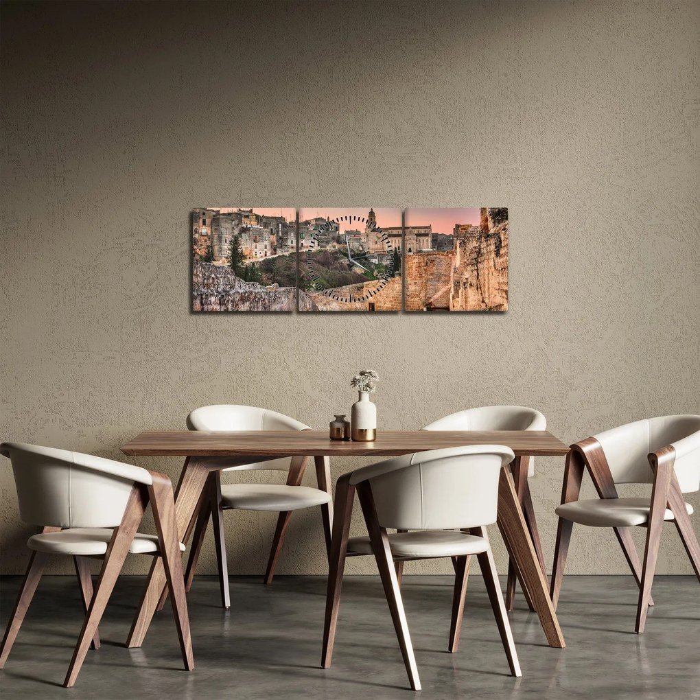 Obraz - Gravina w Apulii, Włochy (z zegarem) (90x30 cm)