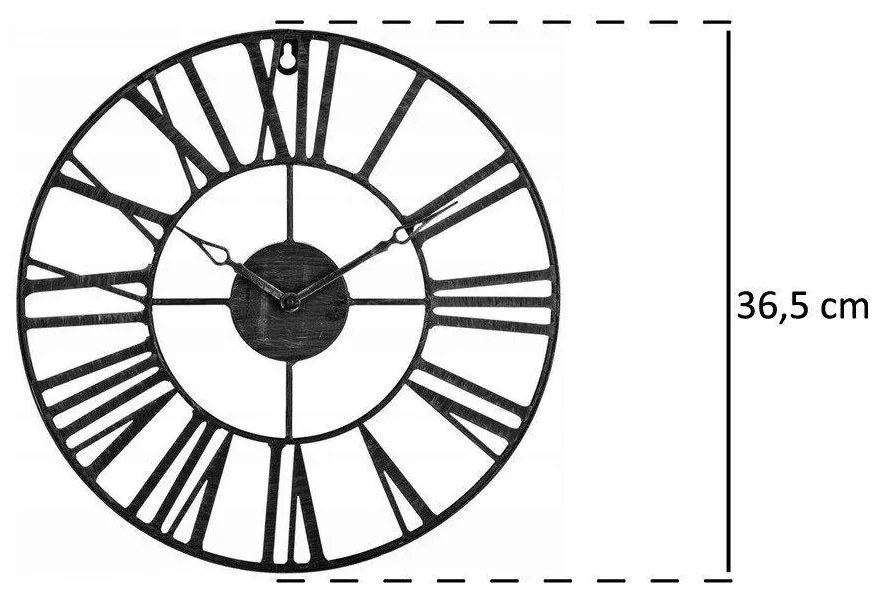 Zegar ścienny z cyframi rzymskimi, Ø 37 cm