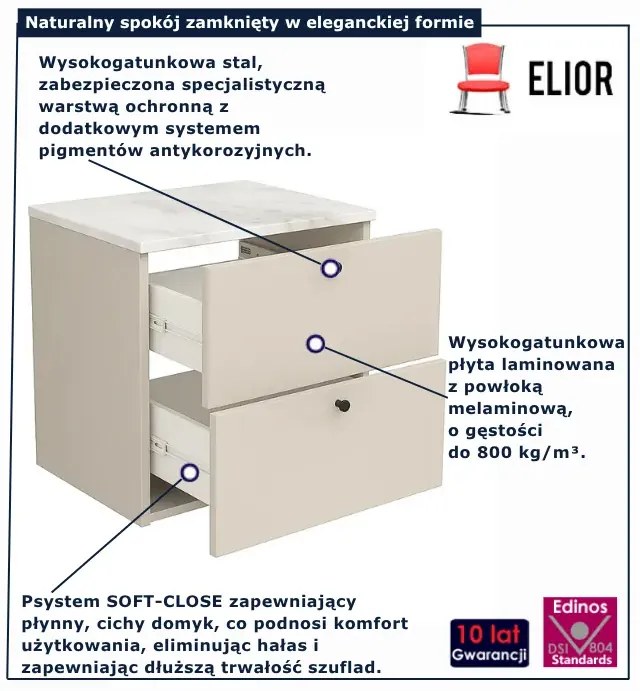Szafka łazienkowa pod umywalkę kaszmir + marmur R9-P14