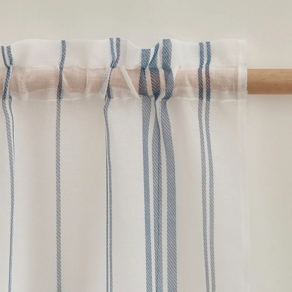 Biała firanka z woalu 140x122 cm Harbour Stripe – Catherine Lansfield
