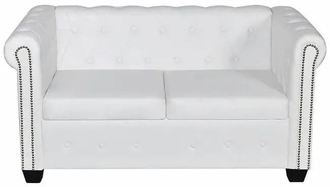 2-osobowa biała sofa w stylu Chesterfield - Charlotte 2Q