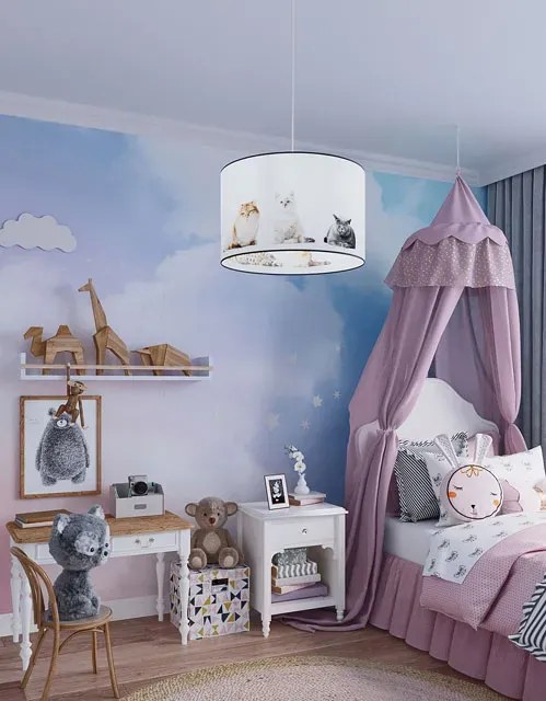 Lampa z motywem kotów do pokoju dziecięcego - A591 S9-K96