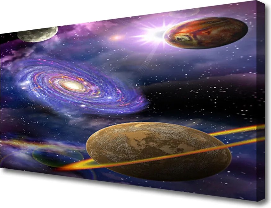Obraz na płótnie Planety w Przestrzeni Kosmicznej