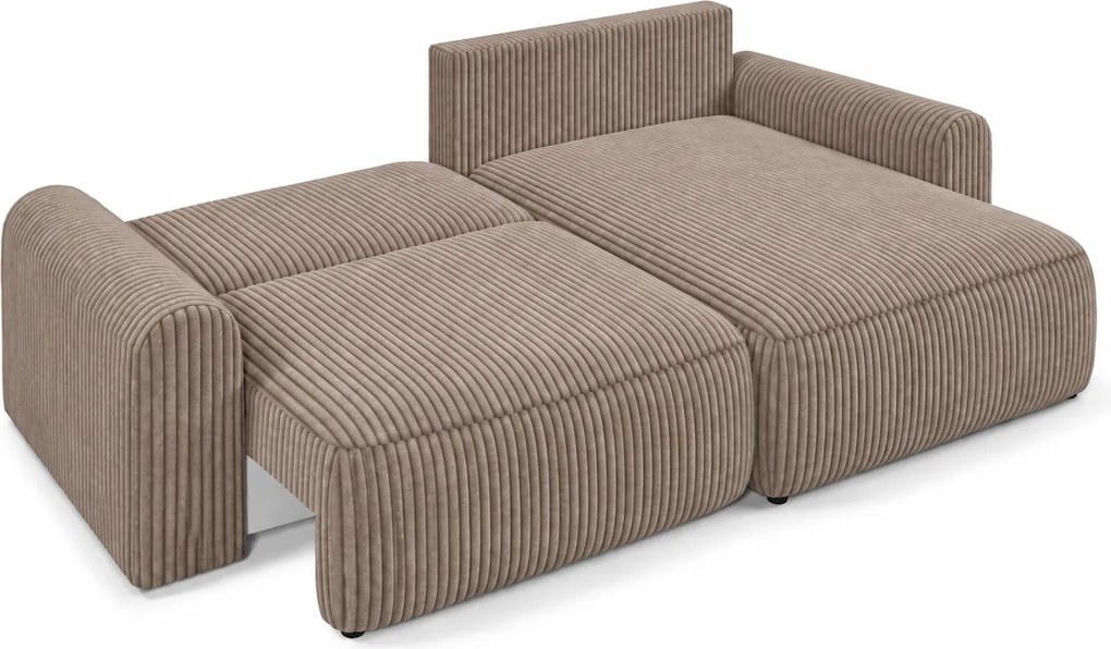 Rozkładany narożnik dwustronny do L NORDEN TILIA 250x140 cm, jasnobrązowy