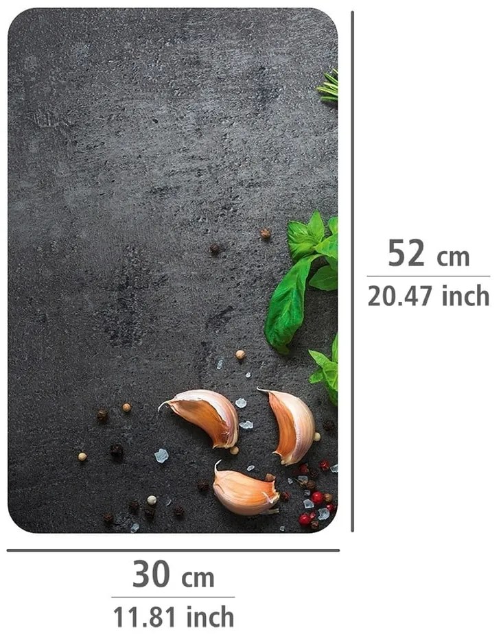 Zestaw 2 szarych szklanych płyt ochronnych na kuchenkę Wenko Universal Herbs