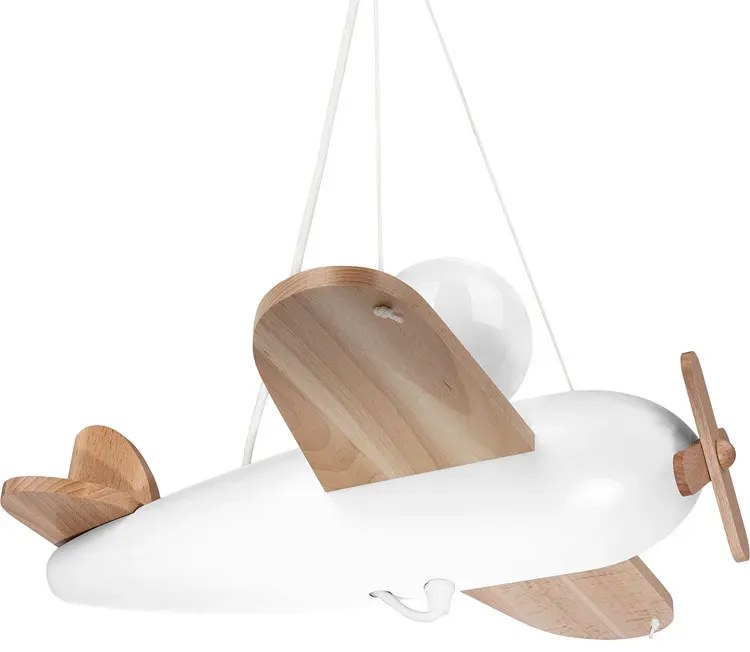 Biało-naturalna lampa wisząca dla dzieci samolot - S201 L4-P77