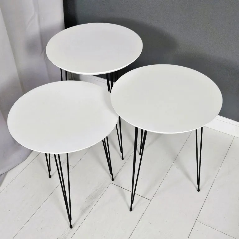 Zestaw 3 okrągłych stolików kawowych