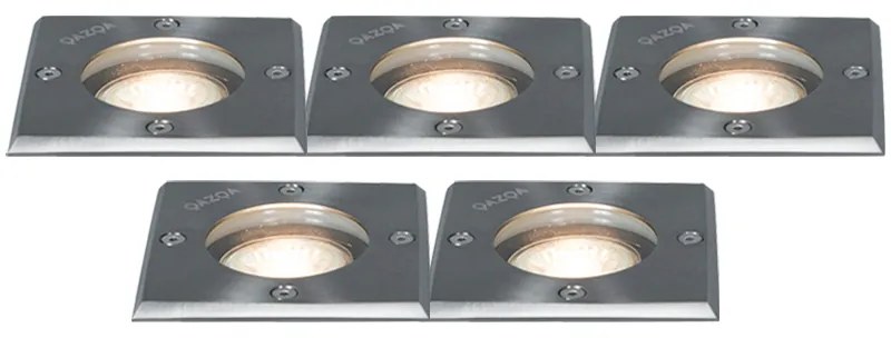 Zestaw 5 stalowych spotów gruntowych IP65 - Basic Square
