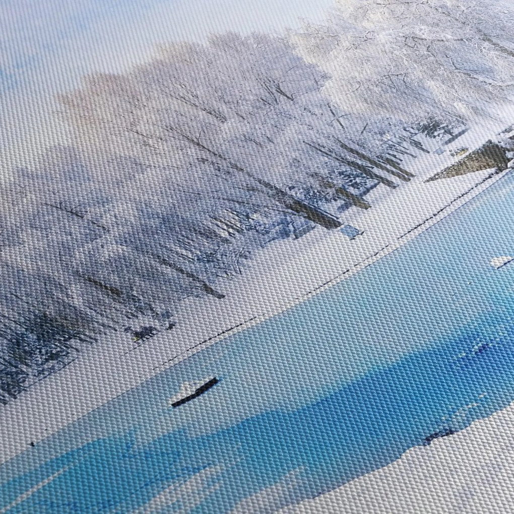 Obraz - Lodowe jezioro (z zegarem) (90x30 cm)