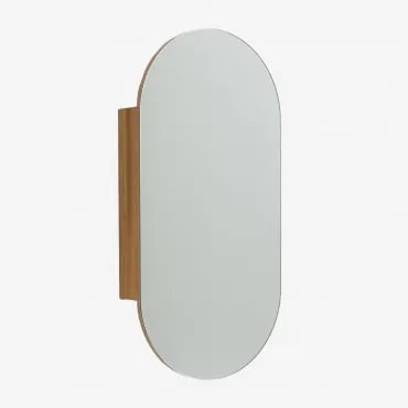 Owalna Szafka Ścienna 90x45 Cm Do Łazienki Z Lustrem Abner Normal - Sklum