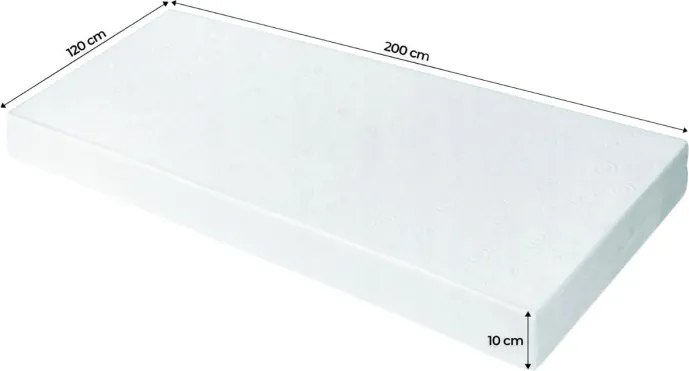 Materac Piankowy Dwuosobowy 120x200 cm Twardy (H3) RELAX
