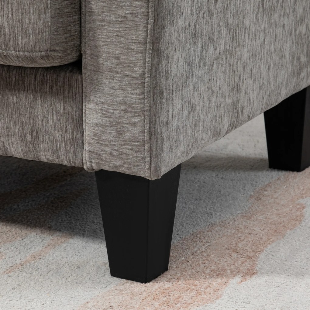 HOMCOM narożnik sofa w kształcie L z odwracalną chaiselongue tapicerowana tkaniną lnianą wygodna kanapa brązowa | Aosom PL