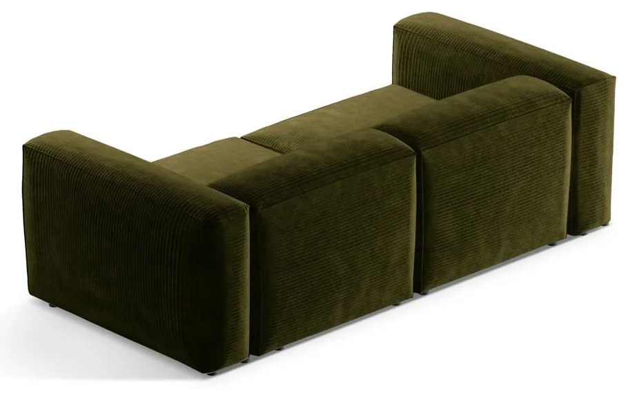 Zielona sztruksowa sofa 224 cm Bergamo – Cosmopolitan Design